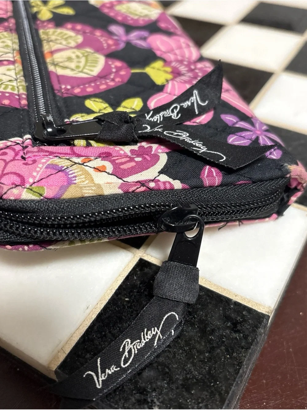 Vera Bradley PIROUETTE PINK Retired Pattern Vintage Turn Lock Wallet Clutch